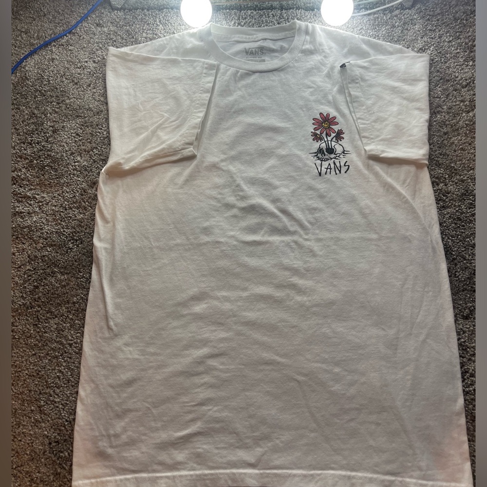 vans white short sleeve shirt